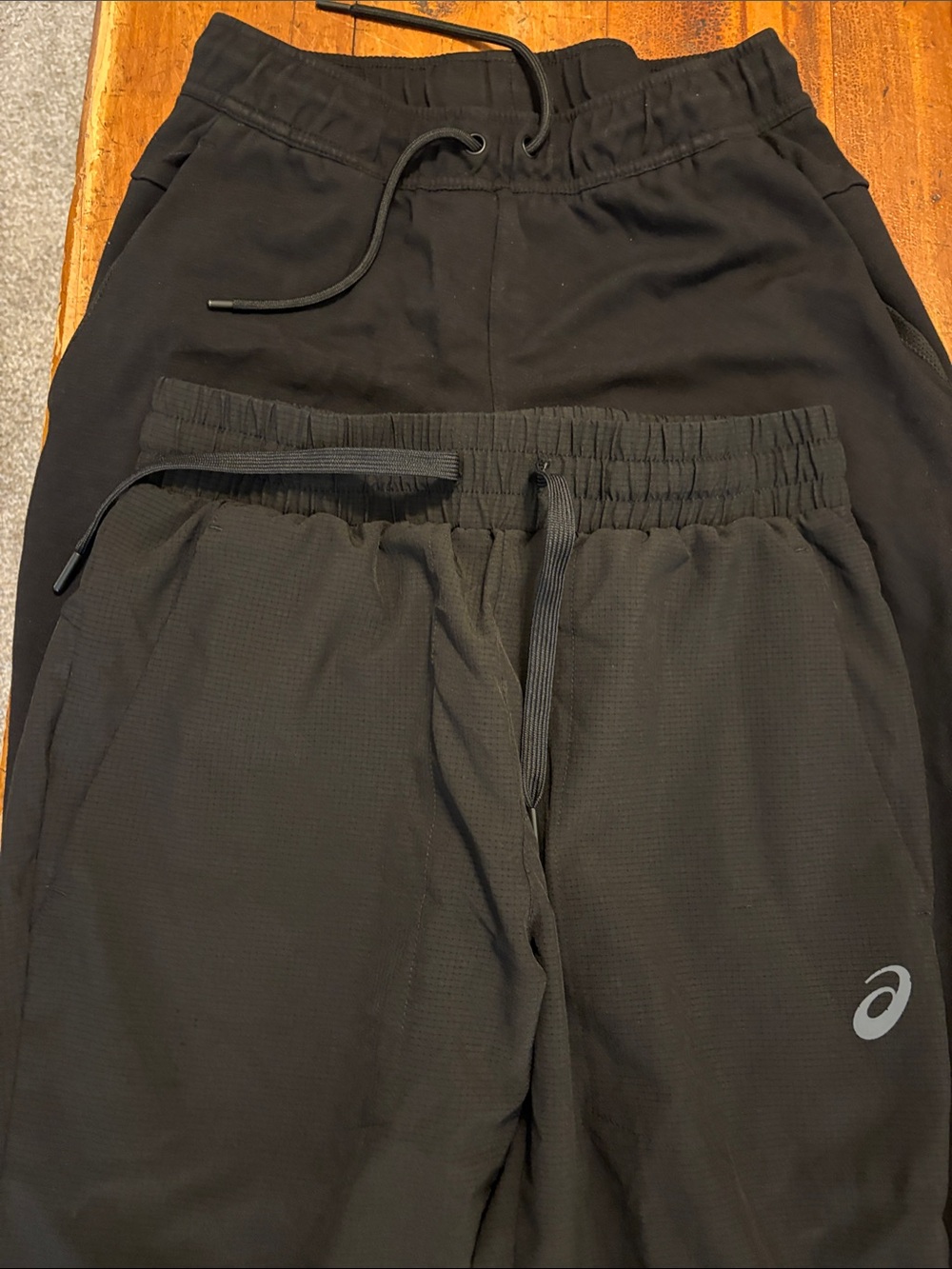 ASICS Black Men's 2 pairs Athletic jogger pants with Drawstring
